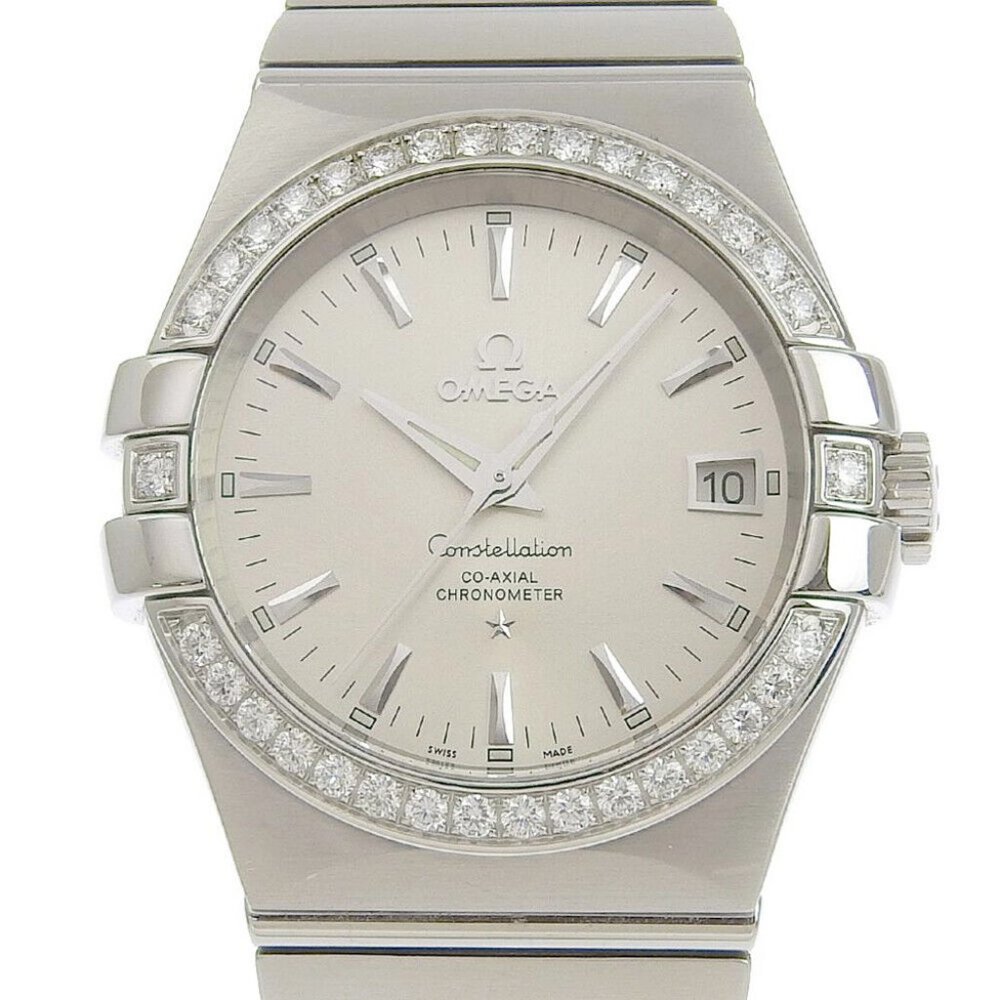 OMEGA Coaxial Diamond Bezel Constellation Watches Silver